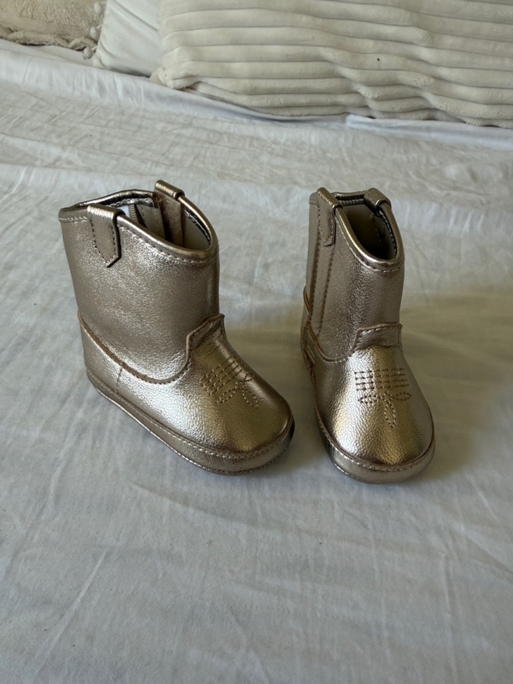 Janie and Jack Metallic Gold Toddler Cowboy Boots